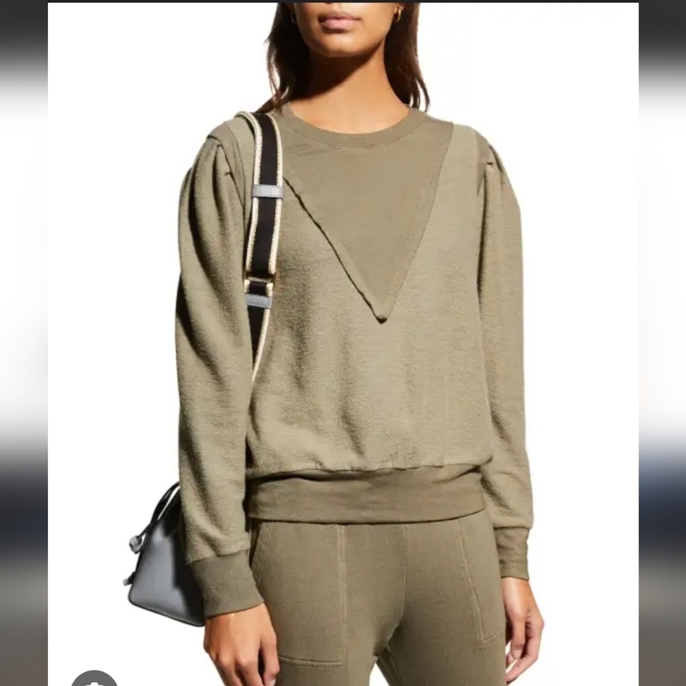 Neimen Marcus Monrow Olive Green Sweater_Large